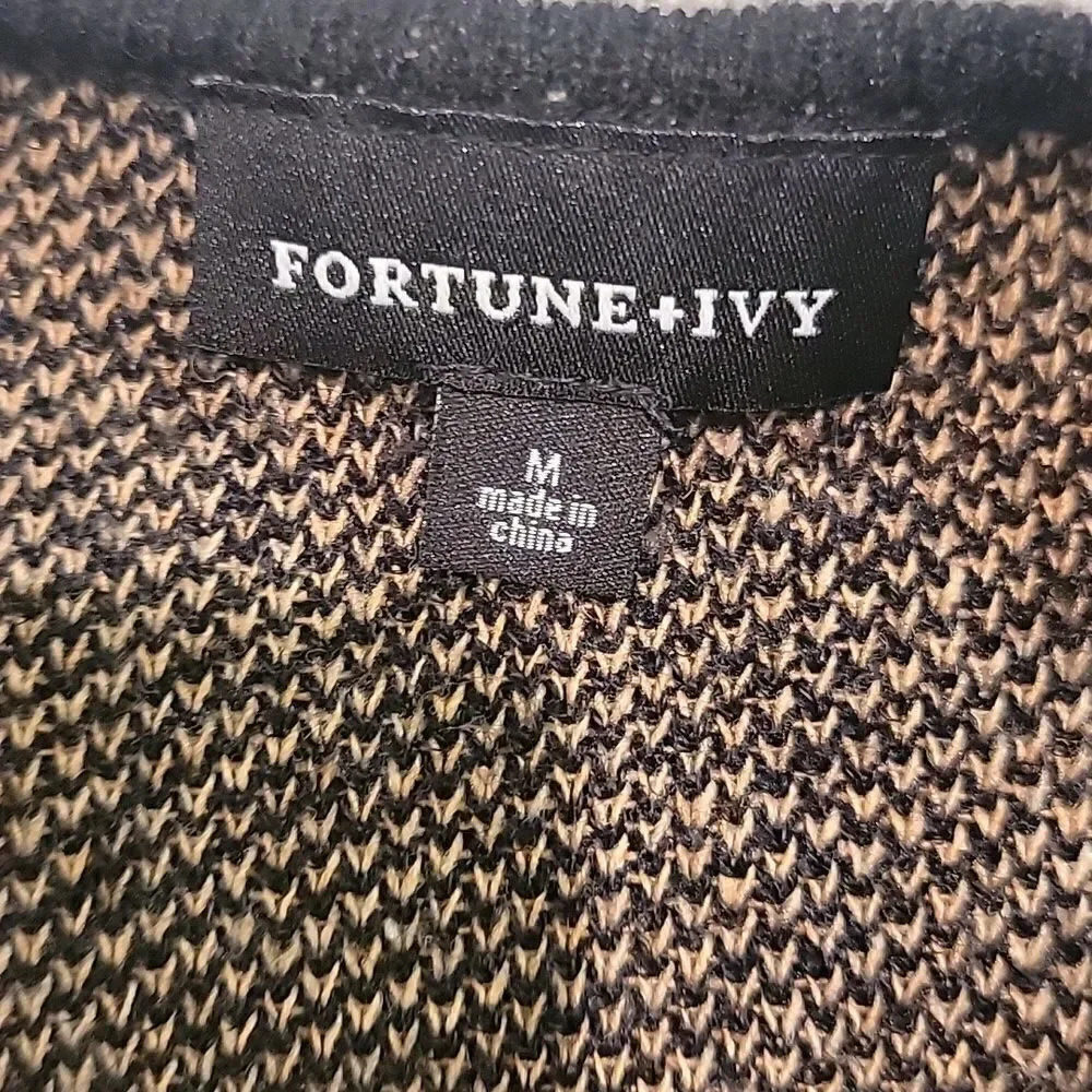 Fortune & Ivy long black cardigan sz med